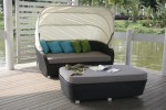 [Obrázek: Sedací souprava sofa Edinburgh - ratanová pohovka + podnožka]